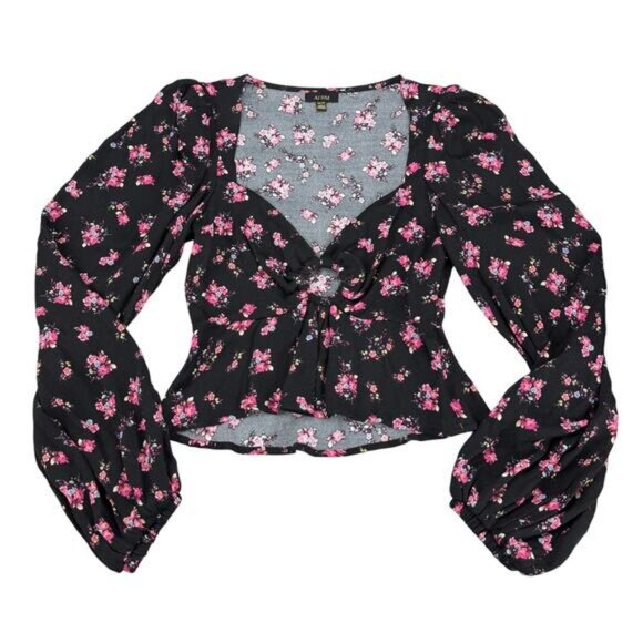 AFRM Hart Floral Peplum Cutout Top Size XS - Picture 3 of 6